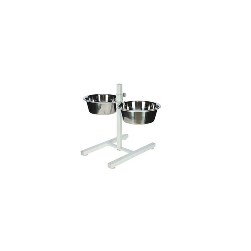 Kerbl Bar aliments avec 2x gamelles 1800ml, blanche, chien