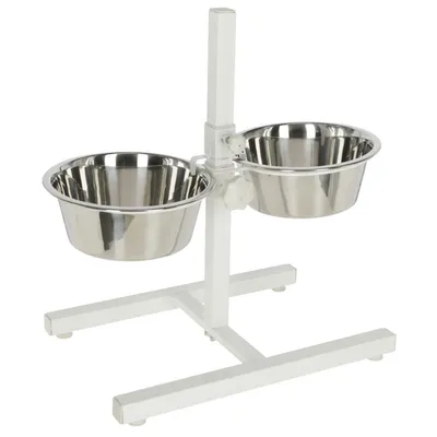 Kerbl Bar aliments avec 2x gamelles 1800ml, blanche, chien Kerbl Bar aliments avec 2x gamelles 1800ml, blanche, chien