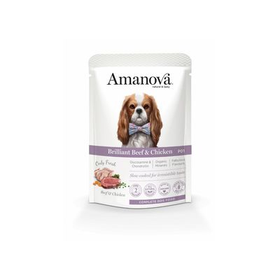 Amanova - Pâtée chien sans céréales au bœuf poulet  Amanova