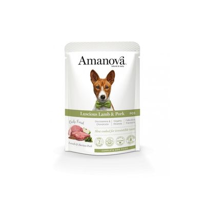 Amanova - Pâtée chien sans céréales à l'agneau Porc Amanova