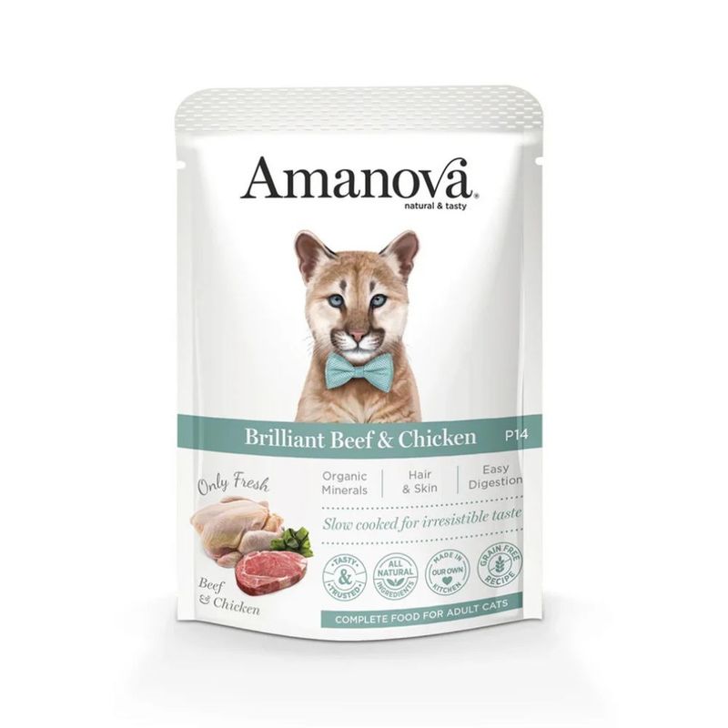 AMANOVA - Amanova Getreidefreies Katzenfutter mit Huhn & Rind 85 g