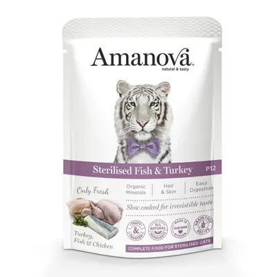 AMANOVA - Amanova Getreidefreies, sterilisiertes Katzenfutter mit Fisch un