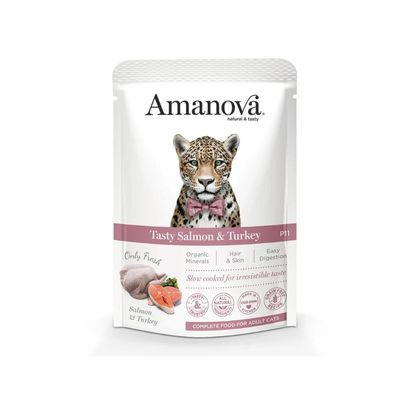Amanova - Pâtée Chat Sans Céréales Saumon Dinde Amanova 85g