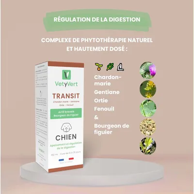 VetyVert - Complément alimentaire vétérinaire - Transit chien 150 mL