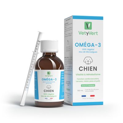 VetyVert - Complément alimentaire vétérinaire - Oméga 3 chien 150 mL