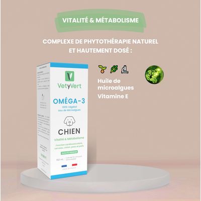 VetyVert – Veterinär-Nahrungsergänzungsmittel – Omega-3 für Hunde 150 mL