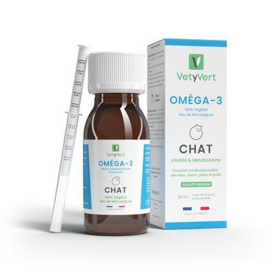 VetyVert - Complément alimentaire vétérinaire - Oméga 3 chat 50 mL
