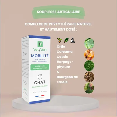 VetyVert - Complément alimentaire vétérinaire - Mobilité chat 50 mL