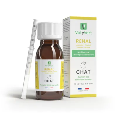 VetyVert - Complément alimentaire vétérinaire - Rénal chat 50 mL VetyVert - Complément alimentaire vétérinaire - Rénal chat 50 mL