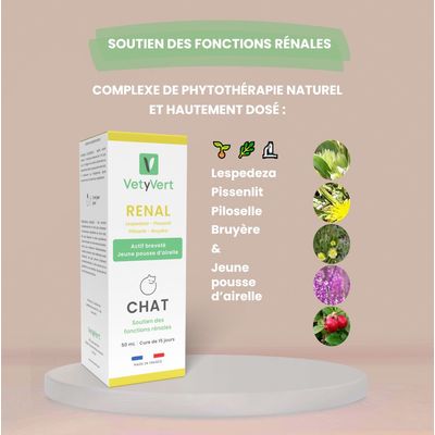 VetyVert - Complément alimentaire vétérinaire - Rénal chat 50 mL