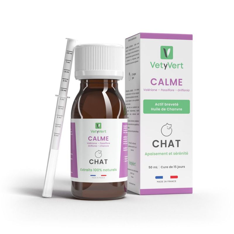 VetyVert - Complément alimentaire vétérinaire - Calme chat 50 mL