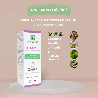 VetyVert - Complément alimentaire vétérinaire - Calme chat 50 mL