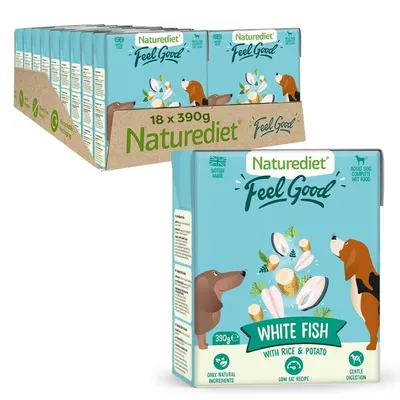 Nourriture humide pour chiens Naturediet Feel Good Poisson Blanc 390g