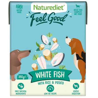 Nourriture humide pour chiens Naturediet Feel Good Poisson Blanc 390g