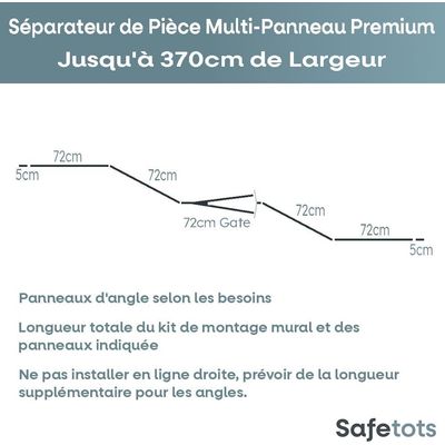 Safetots Séparateur Multi-panneau Premium 70 cm Gris