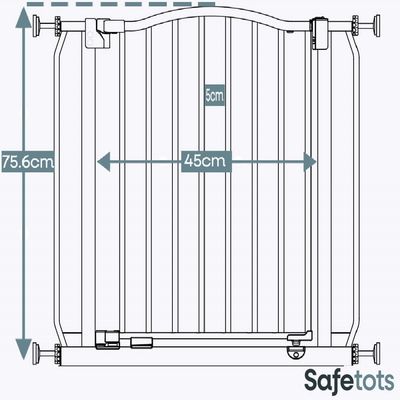 Safetots Barrière Supérieure Courbée 216-225 cm Gris Mat