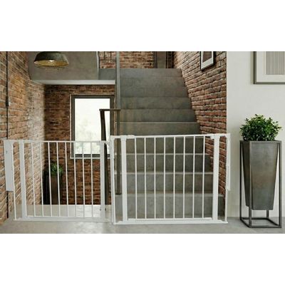 Safetots Barrière Escalier Multi-Panneaux 2 Portillons 187cm Blanc