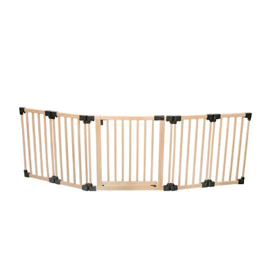 Safetots Barrière Multi-panneau En Bois Avec Porte 256 cm x 76 cm
