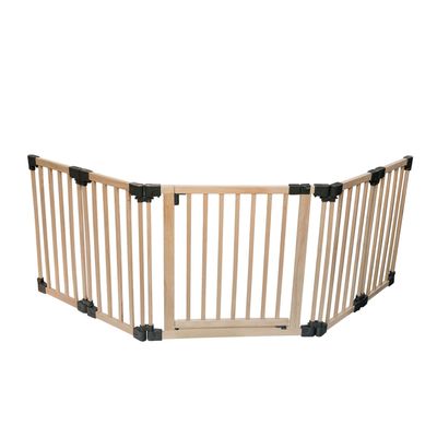Safetots Barrière Multi-panneau En Bois Avec Porte 256 cm x 76 cm