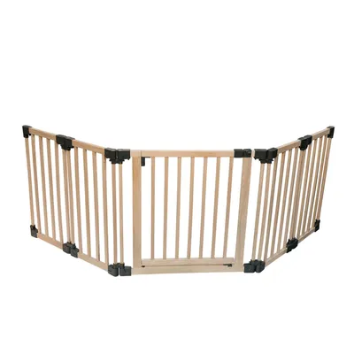 Safetots Barrière Multi-panneau En Bois Avec Porte 256 cm x 76 cm Safetots Barrière Multi-panneau En Bois Avec Porte 256 cm x 76 cm