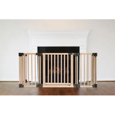 Safetots Barrière Multi-panneau En Bois Avec Porte 256 cm x 76 cm