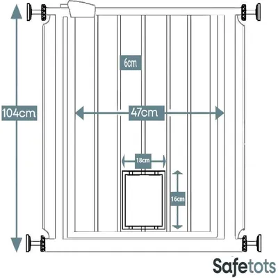 Bettacare Barrière Avec Trappe Verrouillable 81,4–89cm Hauteur 104cm Blanc