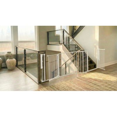 Safetots Barrière Escalier Multi-Panneaux 2 Portillons 187cm Blanc