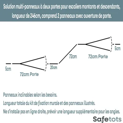 Safetots Barrière Multi-Panneaux 2 Portillons Blanc 246 cm