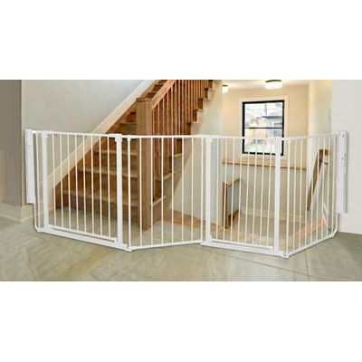 Safetots Barrière Escalier Multi-Panneaux 2 Portillons 187cm Blanc