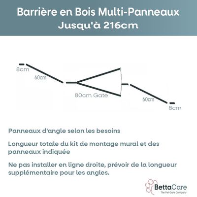 Bettacare Barrière en Bois Multi-panneaux 216cm x 76cm