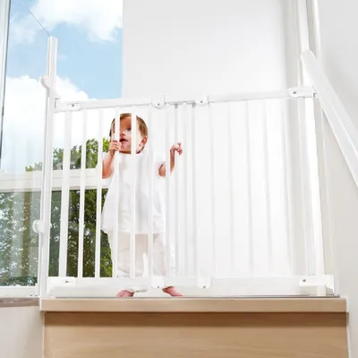 Safetots Barrière de Sécurité Multi-Panneaux et Fixation Diagonale, Blanc