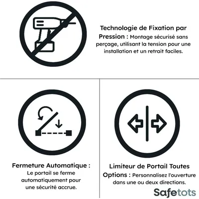 Safetots Barrière de Sécurité Elite 71–80 cm Blanc Mat