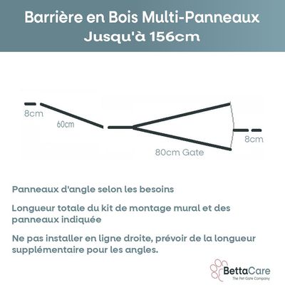 Bettacare Barrière En Bois Multi-panneaux 156cm x 76cm