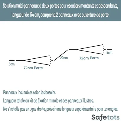 Safetots Barrière Multi-Panneaux 2 Portillons Noir 174cm Safetots Barrière Multi-Panneaux 2 Portillons Noir 174cm