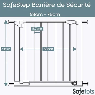 Safetots Barrière Seuil Extra Bas 68–75 cm Noir