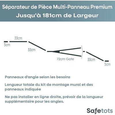 Safetots Séparateur Multi-panneaux Premium 70 cm Gris