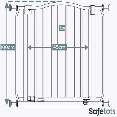 Safetots Barrière Extra Haute Courbée 134cm-143cm Noir Mat