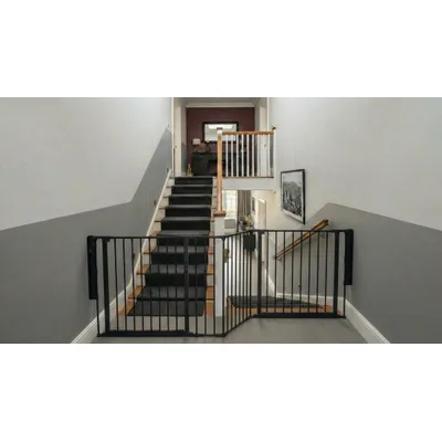 Safetots Barrière Multi-Panneaux 2 Portillons Noir 220 cm