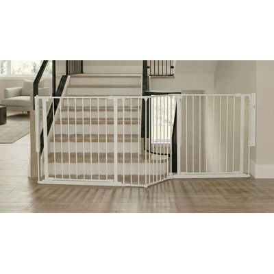 Safetots Barrière Escalier Multi-Panneaux 2 Portillons 187cm Blanc
