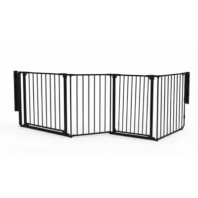Safetots Barrière Escalier Multi-Panneaux 2 Portillons Noir 246 cm