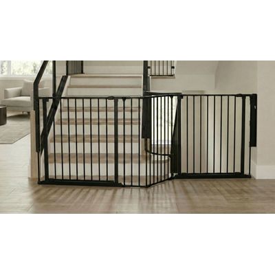 Safetots Barrière Escalier Multi-Panneaux 2 Portillons 187cm Blanc