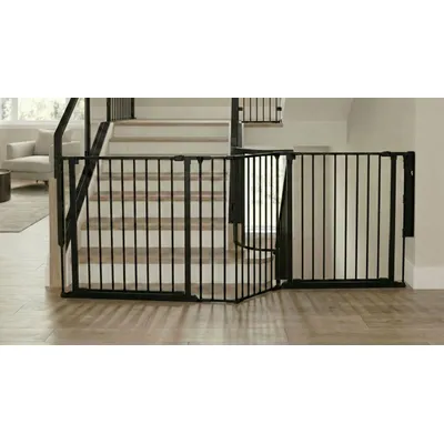 Safetots Barrière Multi-Panneaux 2 Portillons Noir 207 cm