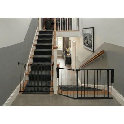 Safetots Barrière de Sécurité Escalier Multi-Panneaux Noir