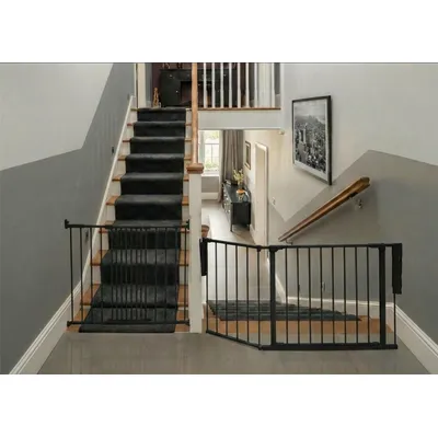 Safetots Barrière de Sécurité Escalier Multi-Panneaux Noir