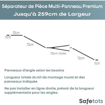 Safetots Séparateur de Pièce Multi-panneau Premium 70 cm Blanc