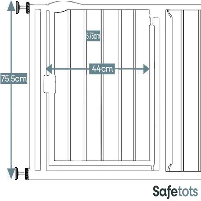 Safetots Barrière de Sécurité à Pression 147cm - 154cm Noir Mat