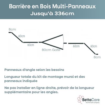 Bettacare Barrière En Bois Multi-panneaux 336cm x 76cm