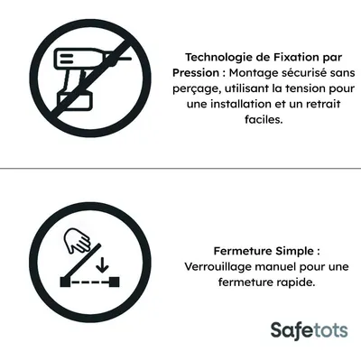 Bettacare Barrière pression avec trappe verrouillable, Blanc