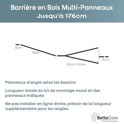 Bettacare Barrière en Bois Multi-panneaux 176x76 cm