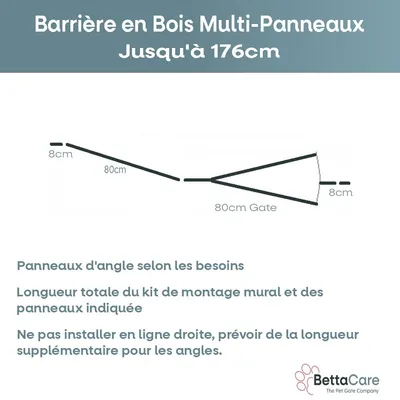 Bettacare Barrière en Bois Multi-panneaux 176x76 cm Bettacare Barrière en Bois Multi-panneaux 176x76 cm
